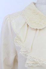 画像4: axes femme / レース襟刺繍ブラウス M キナリ T-26-03-24-007-AX-BL-SA-ZT653 (4)