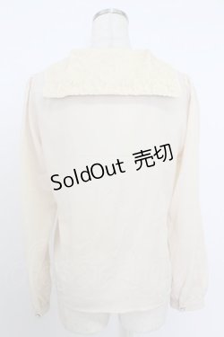 画像2: axes femme POETIQUE / ねこ刺繍セーラー襟ブラウス  キナリ T-26-03-24-008-AX-BL-SA-ZT