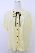 axes femme / クラシックローズ刺繍入りブラウス  イエロー T-26-03-24-009-AX-TO-SA-ZT
