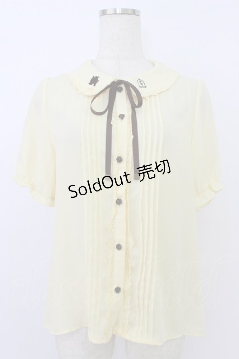 画像1: axes femme / クラシックローズ刺繍入りブラウス  イエロー T-26-03-24-009-AX-TO-SA-ZT653 (1)