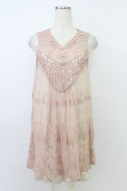 画像1: axes femme / チュールレースカットチュニ M ピンク T-26-03-24-011-AX-OP-SA-ZT