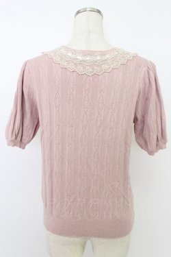 画像2: axes femme / クロス編みニットプルオーバー  ピンク T-26-03-24-012-AX-TO-SA-ZT