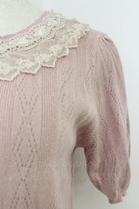 画像4: axes femme / クロス編みニットプルオーバー  ピンク T-26-03-24-012-AX-TO-SA-ZT653 (4)