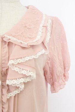 画像3: axes femme / フェミニンラッフルブラウス  ピンク T-26-03-24-014-AX-BL-SA-ZT