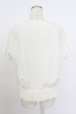 画像2: PINK HOUSE / 胸元リボン&裾レース半袖ブラウス  アイボリー T-26-03-24-002-LO-BL-SA-ZT