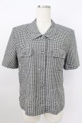 INGEBORG / ギンガムフラップポケット付半袖シャツ  ブラック T-26-03-24-016-LO-BL-SA-ZT