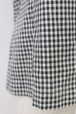 画像4: INGEBORG / ギンガムフラップポケット付半袖シャツ  ブラック T-26-03-24-016-LO-BL-SA-ZT