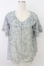 画像1: axes femme / レース切り替え花柄チュニック  グレー T-26-03-24-017-AX-TO-SA-ZT653 (1)
