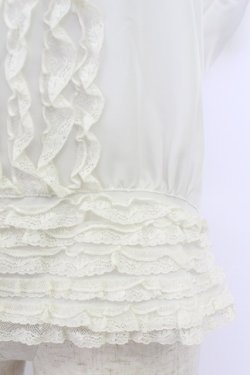 画像4: PINK HOUSE / 胸元リボン&裾レース半袖ブラウス  アイボリー T-26-03-24-002-LO-BL-SA-ZT