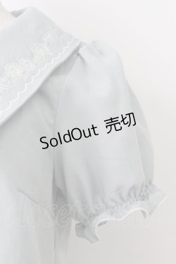 画像5: axes femme POETIQUE / リボン刺繍襟半袖ブラウス  サックス T-26-03-24-019-AX-BL-SA-ZT