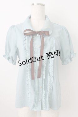画像1: axes femme POETIQUE / ブック刺繍ブラウス  サックス T-26-03-24-020-AX-BL-SA-ZT