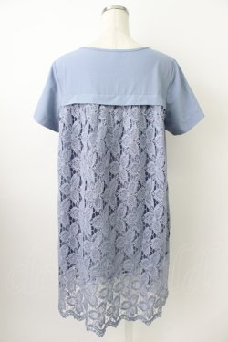 画像2: axes femme / 後ろレース切り替え半袖チュニック  ブルー T-26-03-24-022-AX-TO-SA-ZT