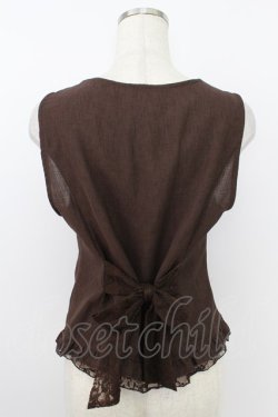 画像2: axes femme / レースアップベスト  ブラウン T-26-03-24-024-AX-TO-SA-ZT