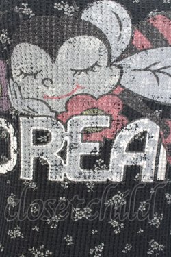 画像3: MILK / 花柄ワッフル地プリントノースリーブトップス  ブラック T-26-03-25-025-ML-TO-SA-ZT