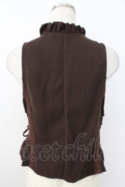 画像2: axes femme / サイド編み下げベスト  ブラウン T-26-03-25-026-AX-BL-SA-ZT