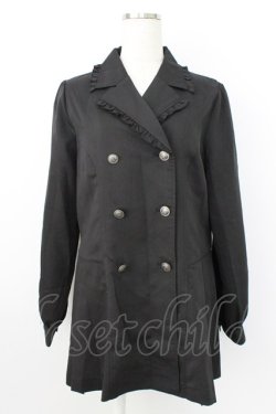 画像1: axes femme POETIQUE / プリーツデザインハーフジャケット M クロ T-26-03-25-030-AX-JA-SA-ZT