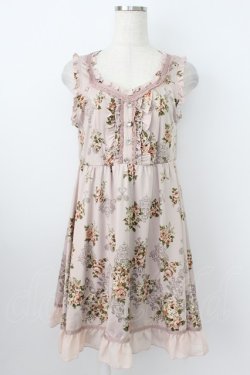 画像1: axes femme / パネル花柄チュニックワンピース M ピンク T-26-03-25-031-AX-OP-SA-ZT