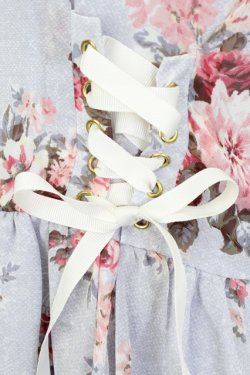 画像3: axes femme POETIQUE / 花柄スカラップ襟半袖ワンピース M サックス T-26-03-25-032-AX-OP-SA-ZT