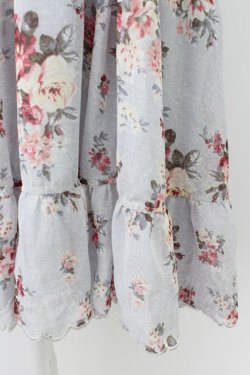 画像4: axes femme POETIQUE / 花柄スカラップ襟半袖ワンピース M サックス T-26-03-25-032-AX-OP-SA-ZT