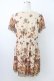 画像2: axes femme / 蝶&フラワープリントワンピース  ベージュＸブラウン T-26-03-25-033-AX-OP-SA-ZT (2)