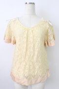 axes femme / レース半袖カットソー  アイボリー T-26-03-25-004-AX-TO-SA-ZT
