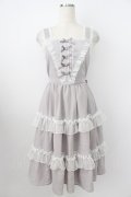 axes femme / プチリボンジャンパースカート  グレー T-26-03-25-035-0-OP-SA-ZT