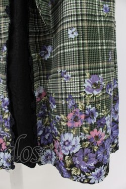 画像3: axes femme / チェック×花柄ワンピース  グリーンチェック T-26-03-25-040-AX-OP-SA-ZT