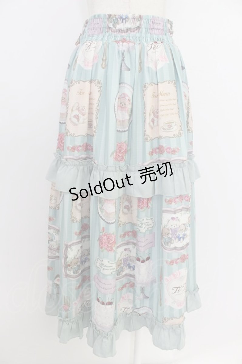 画像2: axes femme kawaii / ティティ×ベアファミリースカート  サックス T-26-03-25-044-AX-SK-SA-ZT659 (2)