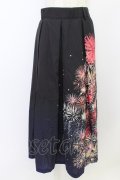 axes femme / 花火柄タックスカート  ネイビー T-26-03-25-045-AX-SK-SA-ZT