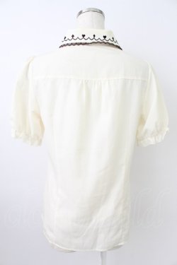 画像2: axes femme / トランプアイコン刺繍ブラウス  アイボリー T-26-03-25-006-AX-BL-SA-ZT