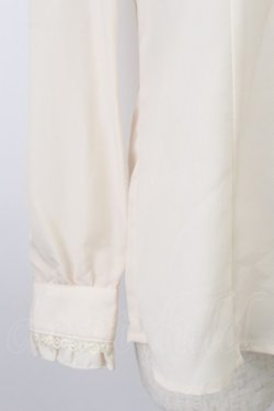 画像4: axes femme / お花刺繍フリルブラウス  アイボリーＸブラウン T-26-03-25-008-AX-BL-SA-ZT