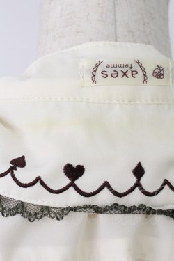 画像3: axes femme / トランプ刺繍ブラウス  アイボリーＸブラウン T-26-03-25-009-AX-BL-SA-ZT