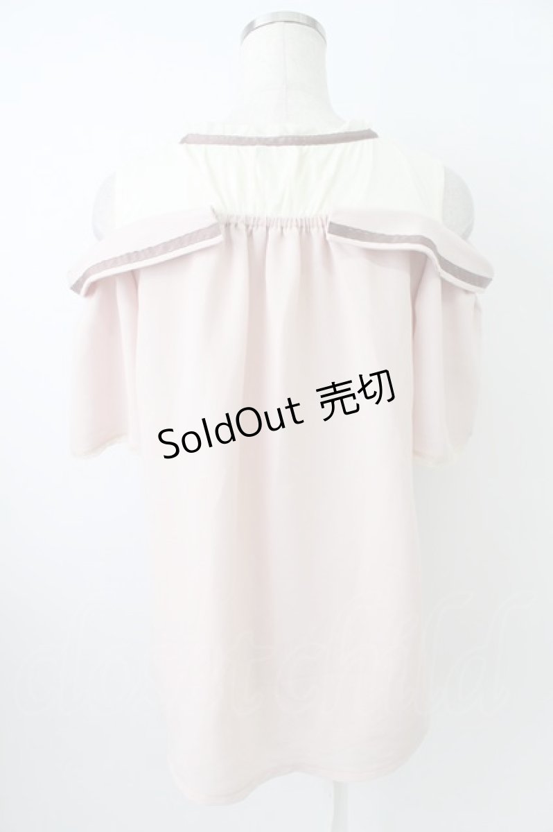 画像2: axes femme POETIQUE / チュール切替オフショルトップス M ピンク T-26-03-25-012-AX-TO-SA-ZH (2)