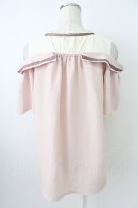 画像2: axes femme POETIQUE / チュール切替オフショルトップス M ピンク T-26-03-25-012-AX-TO-SA-ZH (2)