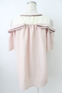 画像2: axes femme POETIQUE / チュール切替オフショルトップス M ピンク T-26-03-25-012-AX-TO-SA-ZT