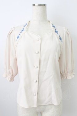 画像1: an another angelus / ダイヤ開きローズ刺繍ブラウス  アイボリーＸ青 T-26-03-25-013-CA-BL-SA-ZT