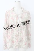 axes femme / お花総柄ブラウス  白 T-26-03-25-016-AX-BL-SA-ZT