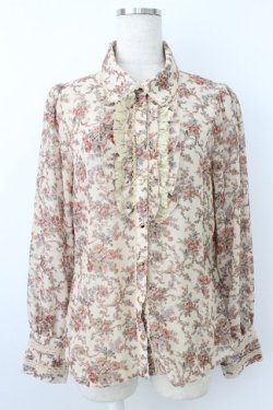 画像1: axes femme / 花Ｘオーナメント柄ブラウス  ベージュ T-26-03-25-017-AX-BL-SA-ZT