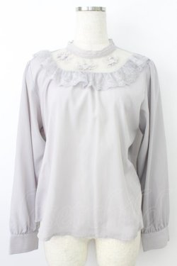 画像1: an another angelus / 立体フラワーレースヨークブラウス  グレー T-26-03-25-018-CA-BL-SA-ZT