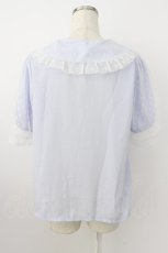 画像2: axes femme kawaii / ドットチュール半袖ブラウス  ラベンダー T-26-03-25-019-AX-BL-SA-ZT658 (2)