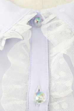 画像4: axes femme kawaii / ドットチュール半袖ブラウス  ラベンダー T-26-03-25-019-AX-BL-SA-ZT