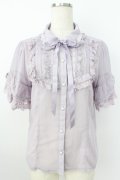 axes femme / シアーフリル丸襟ブラウス  ラベンダー T-26-03-25-021-AX-BL-SA-ZT