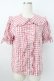 画像1: axes femme kawaii / ギンガムチェック半袖ブラウス M ピンク T-26-03-25-022-AX-BL-SA-ZT (1)