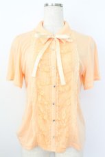 画像1: axes femme / レース配色ブラウス風Tシャツ  ピンク T-26-03-25-023-AX-TO-SA-ZT658 (1)