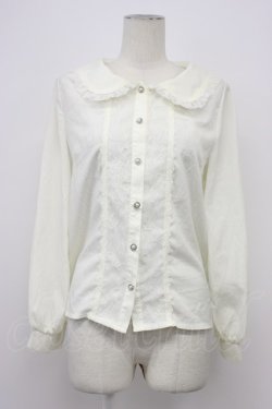 画像1: axes femme POETIQUE / ビジューブローチ付ブラウス M キナリ T-26-03-30-023-AX-BL-SA-ZH