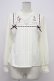 画像1: axes femme POETIQUE / パペトゥリーロゴ刺繍ブラウス  アイボリーＸブラウン T-26-03-30-024-AX-BL-SA-ZH (1)
