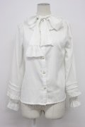 axes femme kawaii / ピンタック袖デザインブラウス  白 T-26-03-30-025-AX-BL-SA-ZT