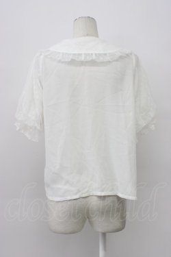 画像2: axes femme kawaii / ドットチュール半袖ブラウス  白 T-26-03-30-026-AX-BL-SA-ZT