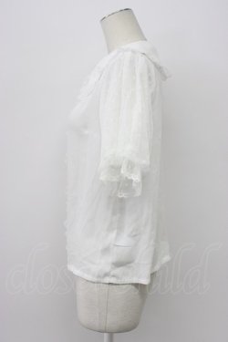 画像3: axes femme kawaii / ドットチュール半袖ブラウス  白 T-26-03-30-026-AX-BL-SA-ZT