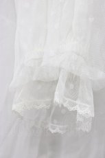 画像4: axes femme kawaii / ドットチュール半袖ブラウス  白 T-26-03-30-026-AX-BL-SA-ZT659 (4)